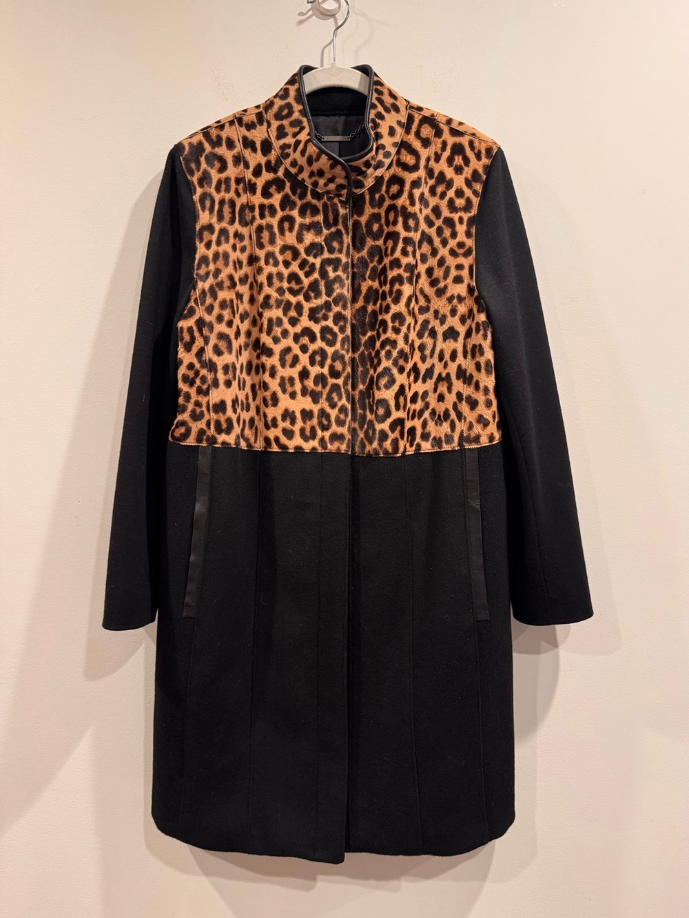 Elie Tahari 🐄 Angelina genuine calf-hair leopard coat NEW WITH TAGS women’s L